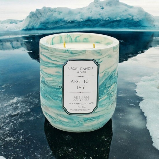 Arctic Ivy - Double Wick Stone Vessel Arctic Ivy - Double Wick Stone Vessel