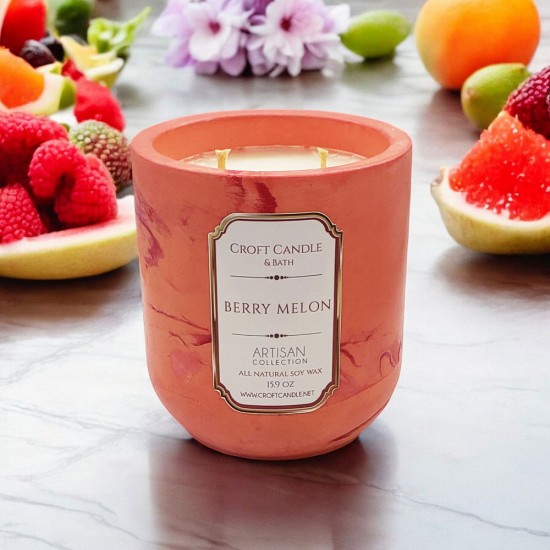 Berry Melon - Double Wick Stone Vessel Berry Melon - Double Wick Stone Vessel
