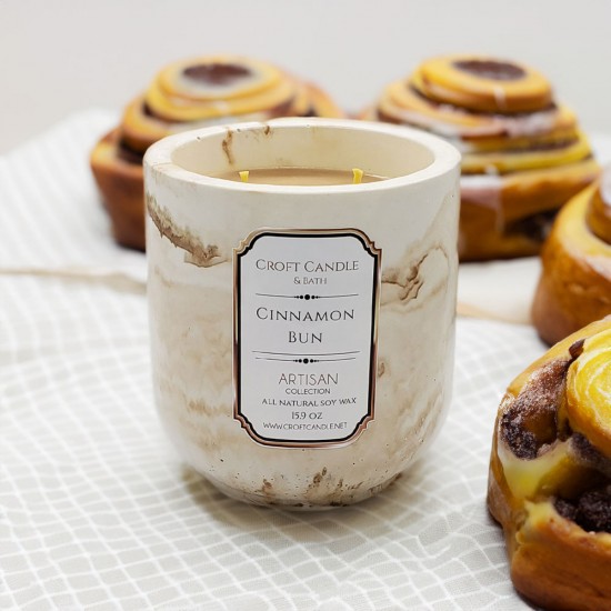 Cinnamon Bun - Double Wick Stone Vessel Cinnamon Bun - Double Wick Stone Vessel