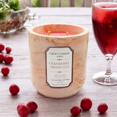 Cranberry Prosecco - Double Wick Stone Vessel