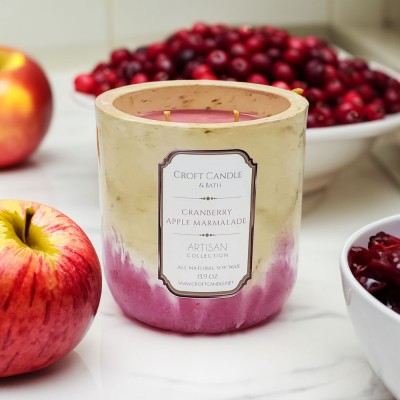 Cranberry Apple Marmalade - Double Wick Stone Vessel