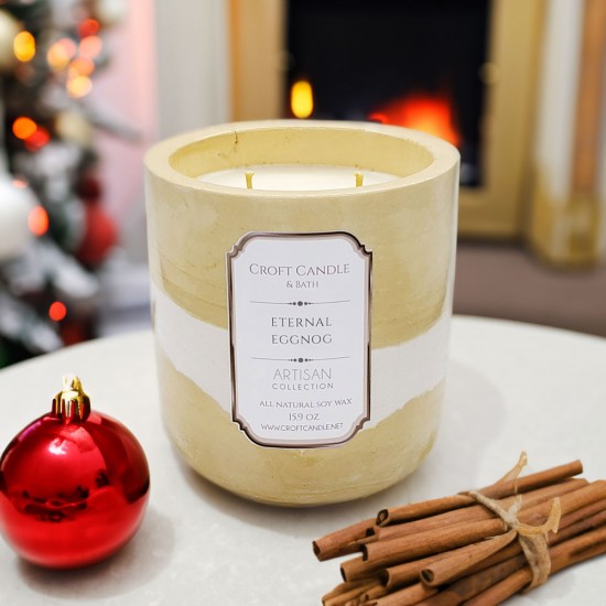 Eternal Eggnog- Double Wick Stone Vessel Eternal Eggnog- Double Wick Stone Vessel