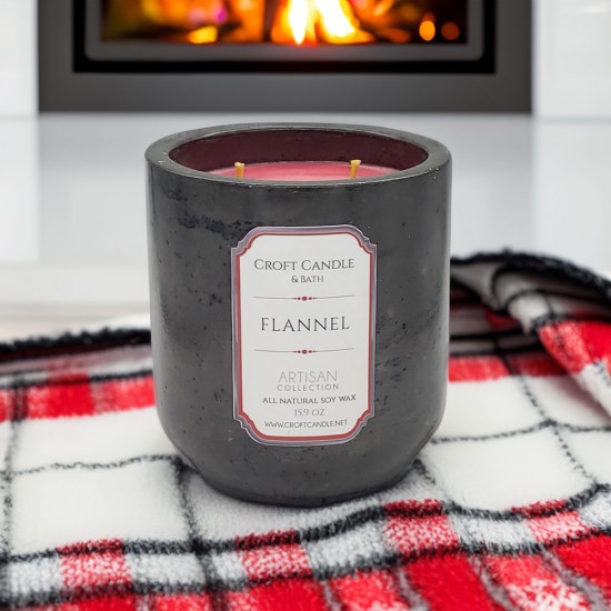 Flannel - Double Wick Stone Vessel Flannel - Double Wick Stone Vessel