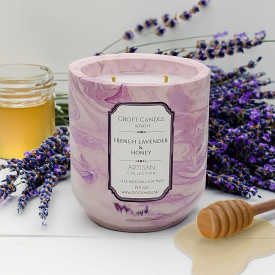 French Lavender & Honey - Double Wick Stone Vessel