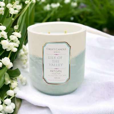 Lily Of The Valley- Double Wick Stone Vessel Lily Of The Valley- Double Wick Stone Vessel