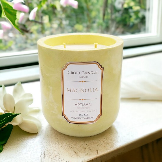 Magnolia - Double Wick Stone Vessel Magnolia - Double Wick Stone Vessel