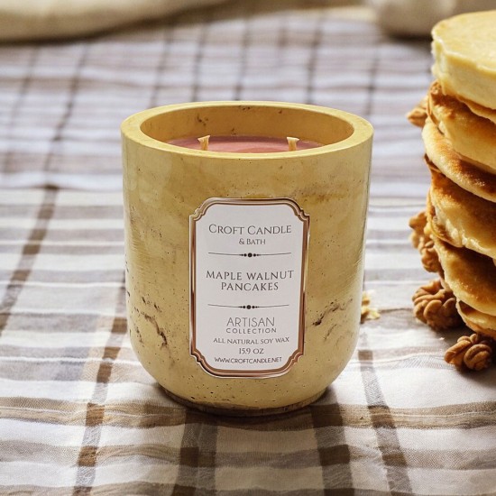 Maple Walnut Pancakes - Double Wick Stone Vessel Maple Walnut Pancakes - Double Wick Stone Vessel