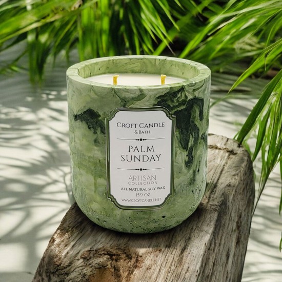 Palm Sunday - Double Wick Stone Vessel Palm Sunday - Double Wick Stone Vessel