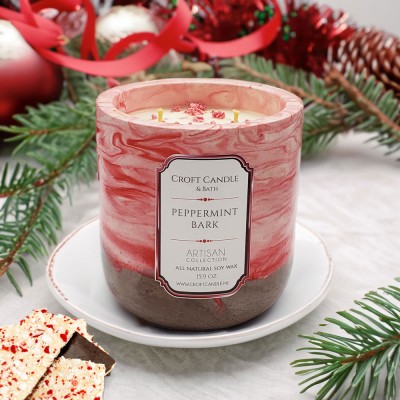 Peppermint Bark - Double Wick Stone Vessel Peppermint Bark - Double Wick Stone Vessel