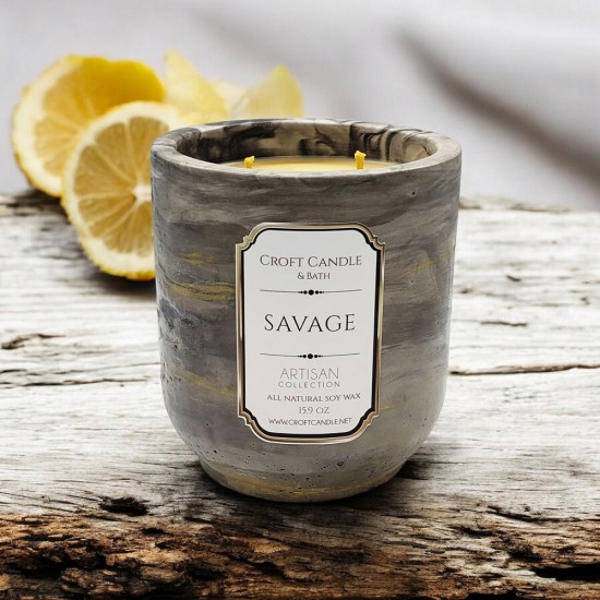 Savage - Double Wick Stone Vessel Savage - Double Wick Stone Vessel