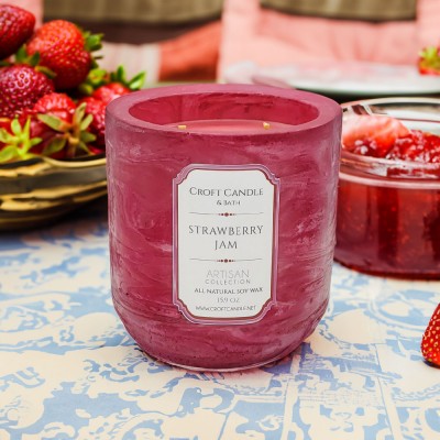 Strawberry Jam - Double Wick Stone Vessel Strawberry Jam - Double Wick Stone Vessel