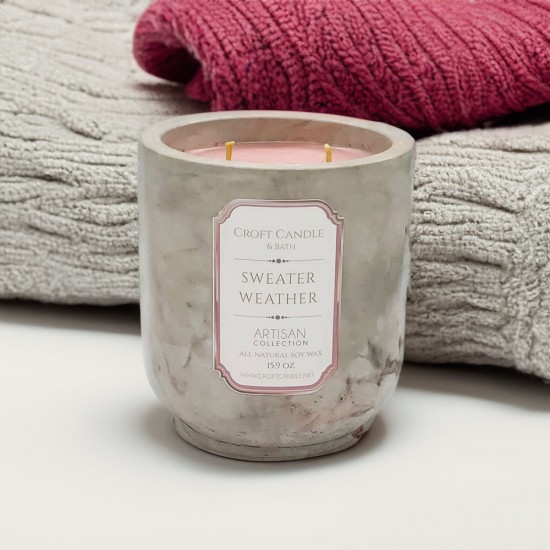 Sweater Weather - Double Wick Stone Vessel Sweater Weather - Double Wick Stone Vessel