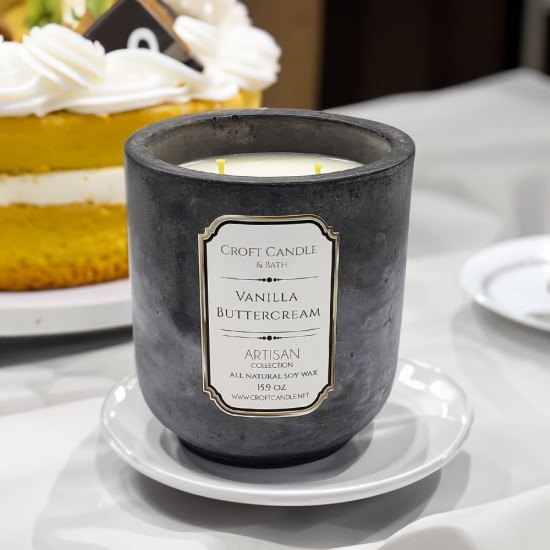 Vanilla Buttercream - Double Wick Stone Vessel Vanilla Buttercream - Double Wick Stone Vessel