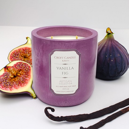 Vanilla Fig - Double Wick Stone Vessel Vanilla Fig - Double Wick Stone Vessel