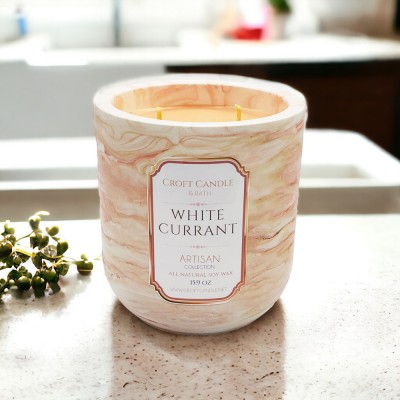 White Currant - Double Wick Stone Vessel White Currant - Double Wick Stone Vessel