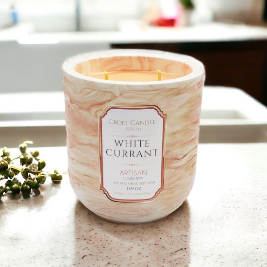 White Currant - Double Wick Stone Vessel White Currant - Double Wick Stone Vessel