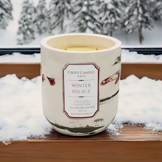 Winter Solace - Double Wick Stone Vessel Winter Solace - Double Wick Stone Vessel