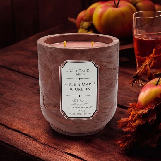 Apple & Maple Bourbon - Double Wick Stone Vessel Apple & Maple Bourbon - Double Wick Stone Vessel