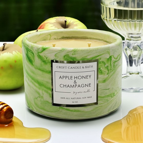 Apple Honey & Champagne Stone Candle Apple Honey & Champagne Stone Candle