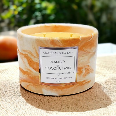Mango and Coconut Milk Artisan Stone Candle