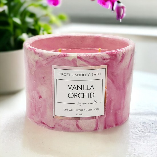 Vanilla Orchid Artisan Stone Candle