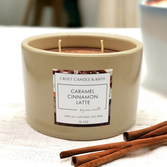 CARAMEL CINNAMON LATTE SOY CANDLE