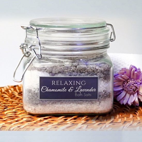 Chamomile and Lavender Bath Salts with Scoop Chamomile and Lavender Bath Salts with Scoop
