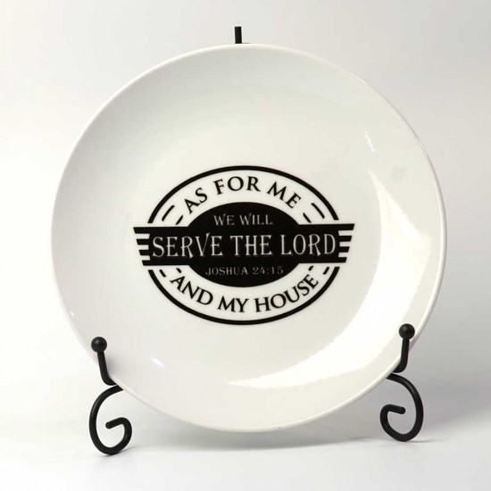 Croft Faith Plate with Stand - Joshua 24:15 Croft Faith Plate with Stand - Joshua 24:15