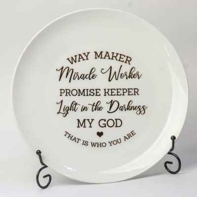 Croft Faith Plate with Stand - Way Maker Isaiah 43:15