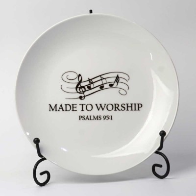 Croft Faith Plate with Stand - Psalm 95:1