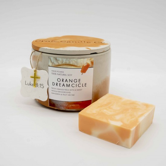 DREAMSICLE BUNDLE CANDLE AND GOAT'S MILK BAR